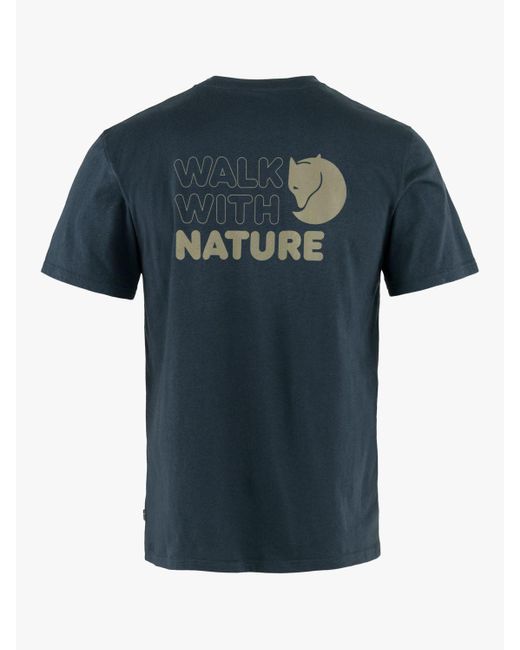 Fjallraven Blue Walk With Nature T-shirt for men