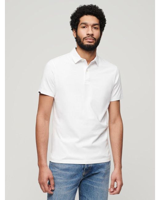 Superdry White Jersey Polo Shirt for men