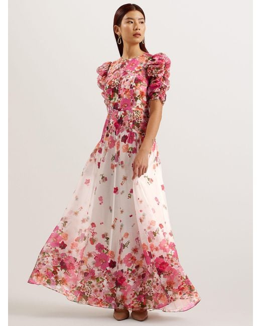 Ted Baker Pink Alviano Floral Print Maxi Dress
