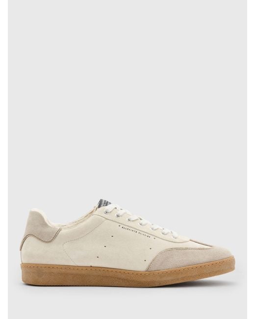 AllSaints White Leo Suede Low Top Trainers for men