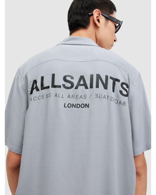 AllSaints Gray Access Short Sleeve Shirt for men