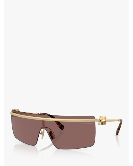 Miu Miu Pink Mu50zs Irregular Sunglasses
