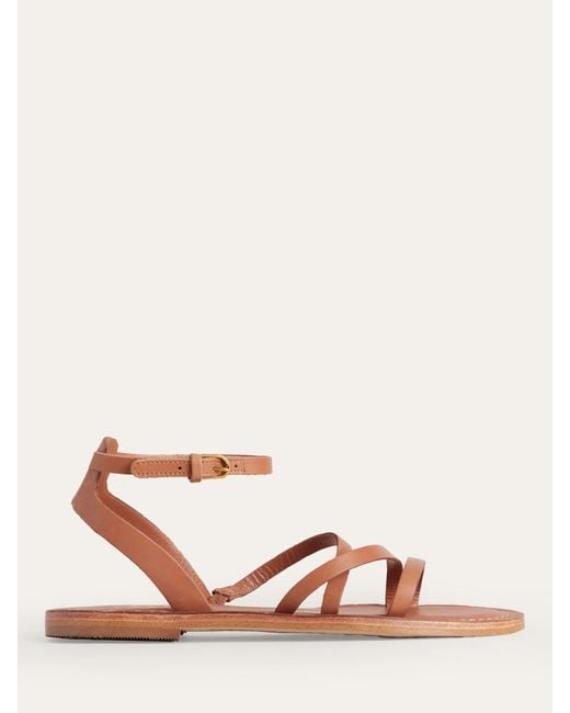 Boden Pink Everyday Strappy Leather Flat Sandals