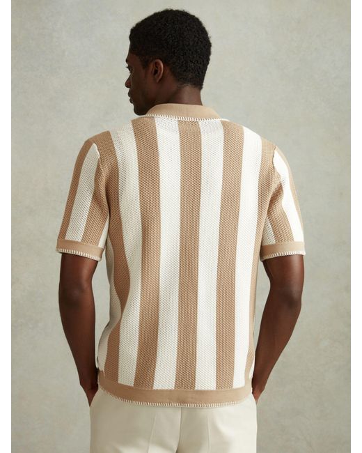 Reiss Natural Naxos Knitted Stripe Shirt for men
