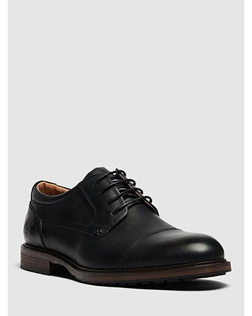 Rodd & Gunn Black Darfield Leather Derby Shoes for men