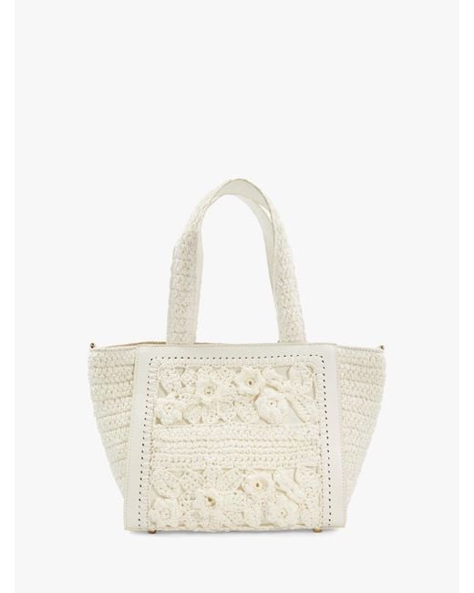 Dune Natural Daisy Floral Applique Embellished Handbag