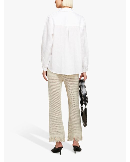Sisley White Linen Long Sleeve Shirt