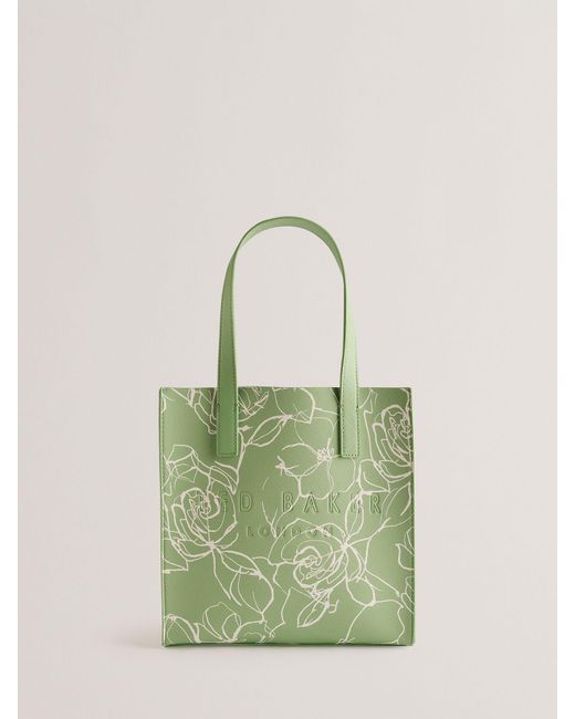 Ted Baker Green Linear Floral Small Icon Bag