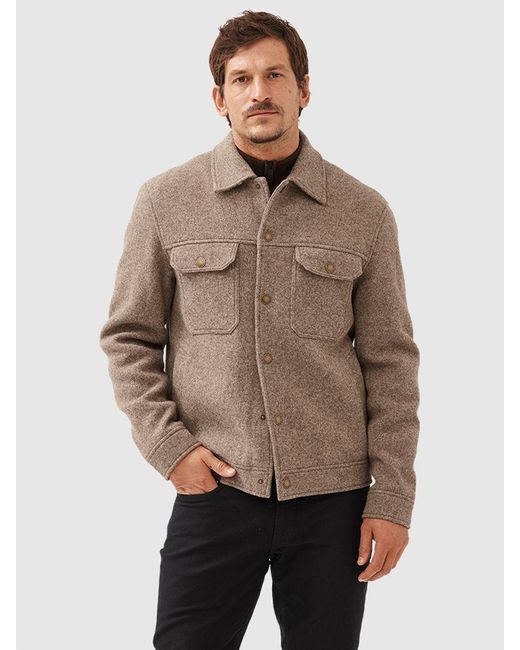 Rodd & Gunn Natural Brooklyn Premium 100% Wool Trucker Jacket for men