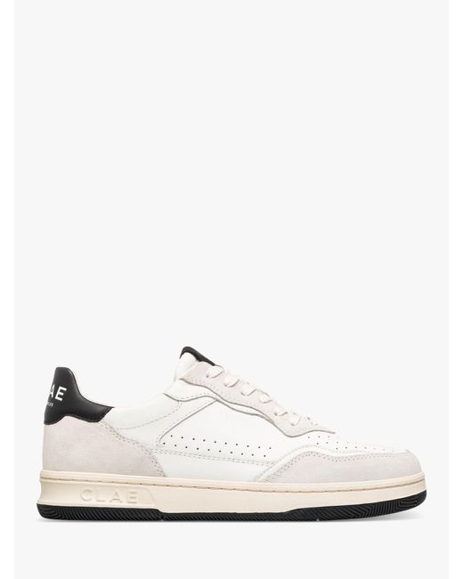 CLAE White Haywood Leather Lace Up Trainers for men