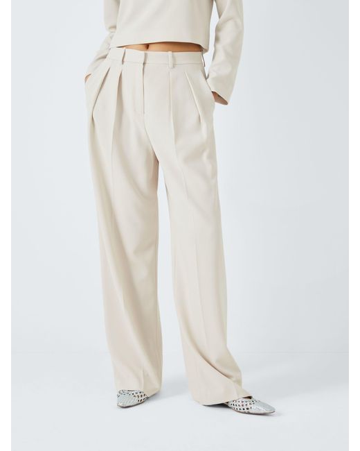 Theory Natural Double Pleat Tailored Trousers