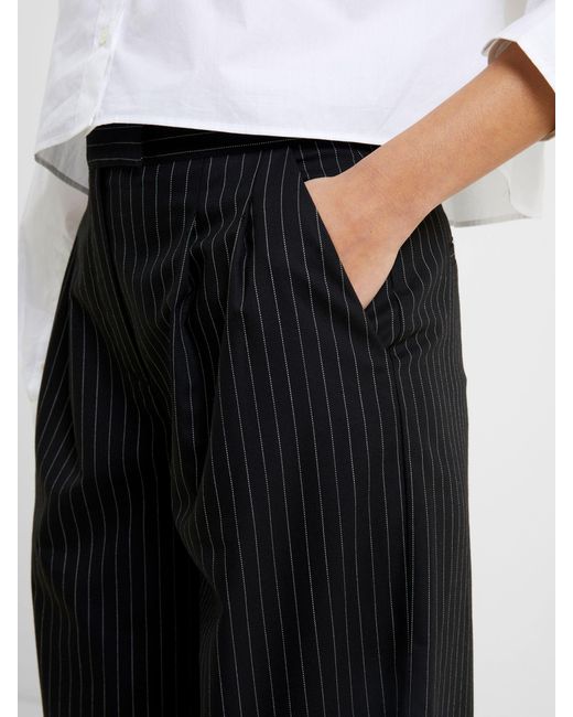 French Connection White Finn Pinstripe Trousers