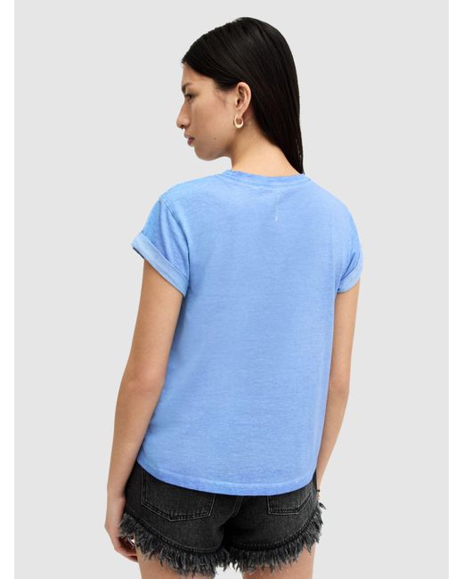 AllSaints Blue Anna Organic Cotton T-shirt