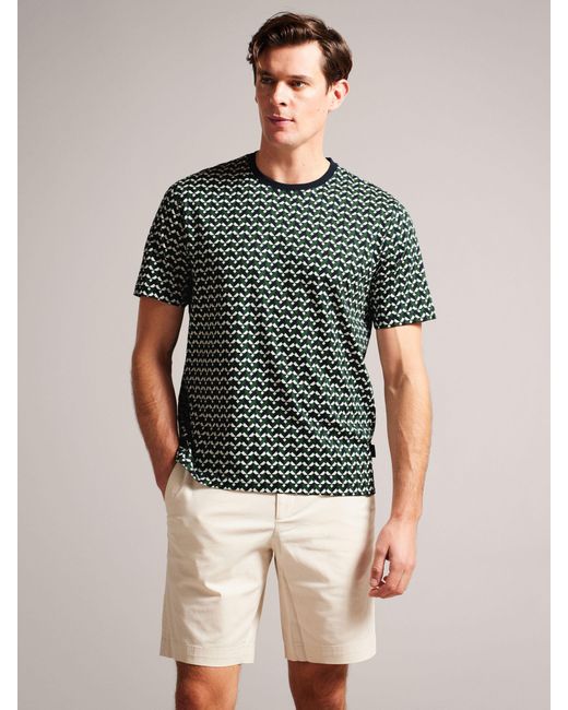 Ted Baker Multicolor Chetel Short Sleeve Regular Geo Print T-shirt for men