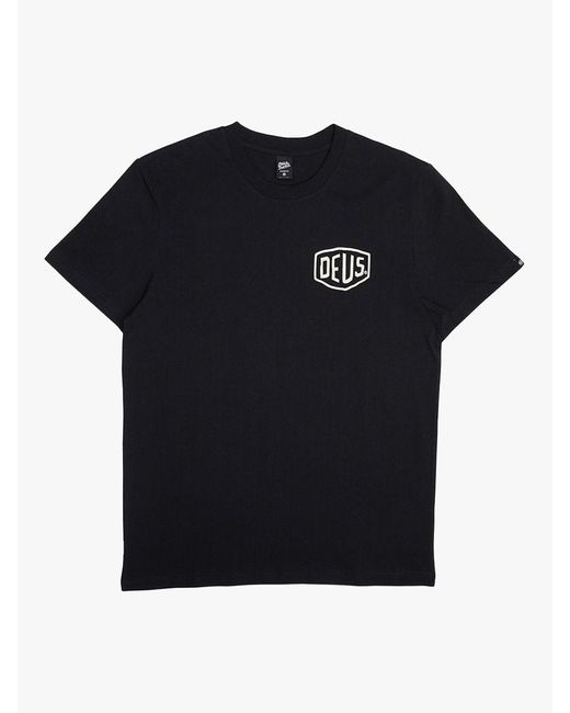 Deus Ex Machina Black Organic Cotton Classic Parilla T-shirt for men