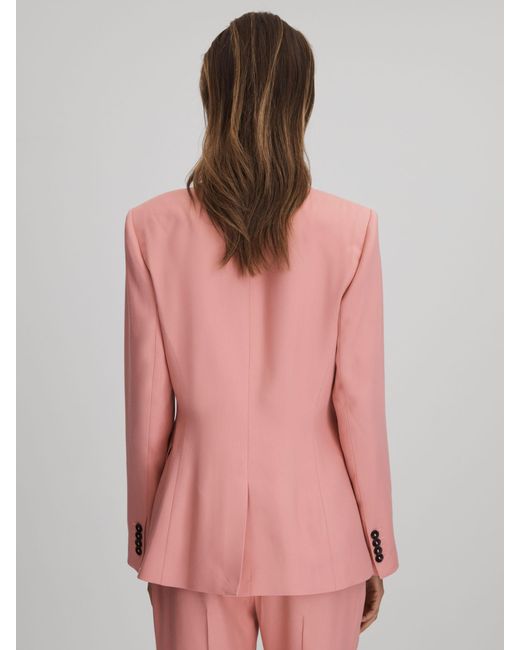 Reiss Millie - Pink Tailored Single Breasted Suit Blazer