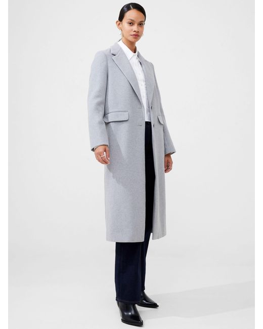 French Connection Gray Fawn Wool Blend Felt Coat