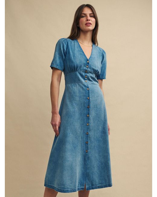 Nobody's Child Blue Alexa Denim Midi Dress