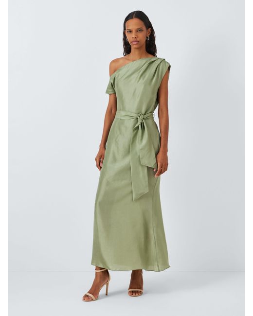 Elliatt Green Finesse Silk Midi Dress