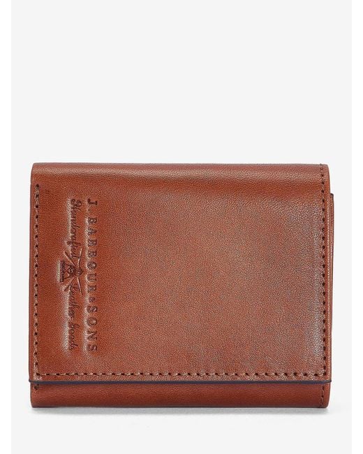 Barbour Brown Torridon Leather Bi-fold Wallet for men