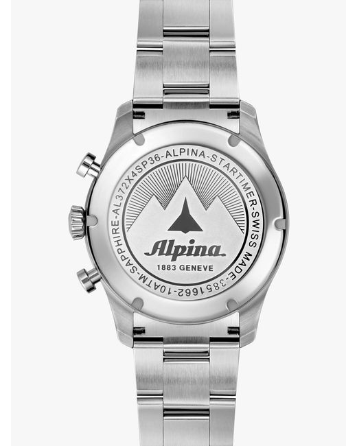 Alpina Multicolor Al-372bw4s26b Startimer Pilot Date Chronograph Bracelet Strap Watch for men