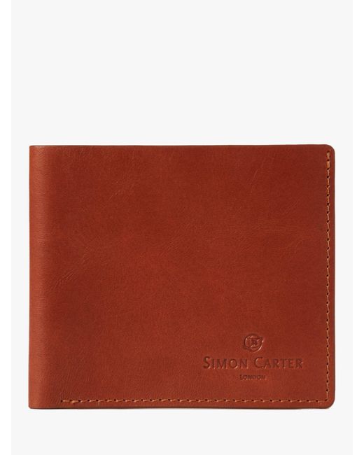 Simon Carter Red Slim Leather Wallet for men