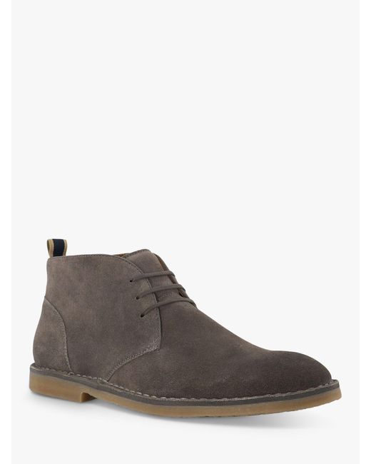 Dune Brown Cashed Suede Casual Chukka Boots for men