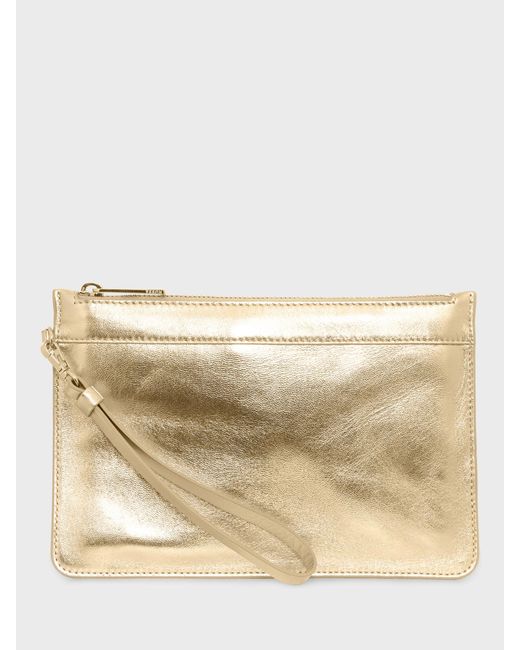 Hobbs Natural Lundy Metallic Leather Clutch Bag