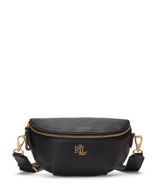 Ralph Lauren Black Lauren Marcy Leather Belt Bag