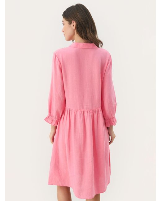 Part Two Pink Sallie Linen Dress