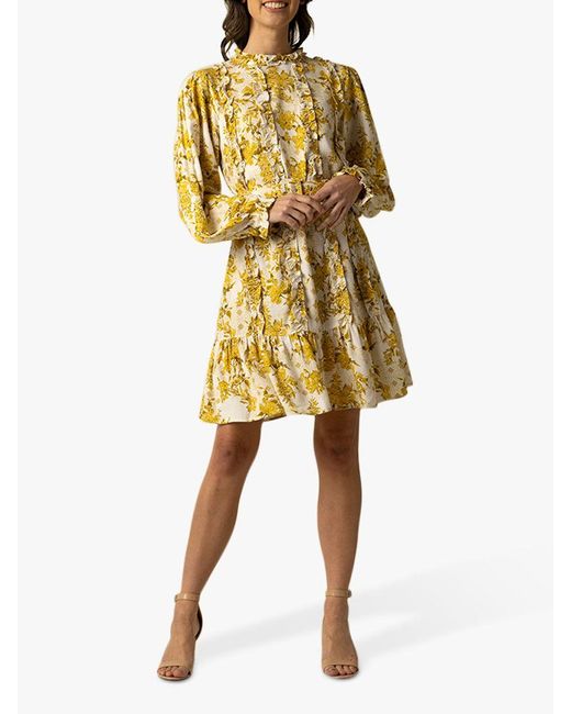 Raishma Yellow Amanda Floral Mini Dress
