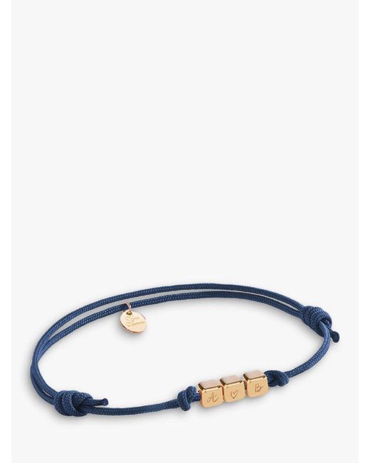 Merci Maman Blue Personalised 3 Dice Braided Bracelet