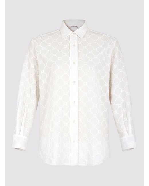 Gerard Darel White Clyde Textured Cotton Shirt