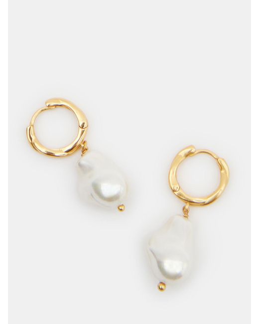 Hush White Baroque Pearl Drop Earrings
