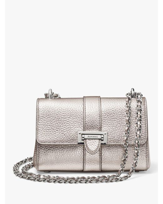 Aspinal of London Micro Lottie Crossbody Bag in Grey | Lyst UK