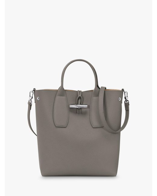 Longchamp Gray Roseau Medium Crossbody Bag