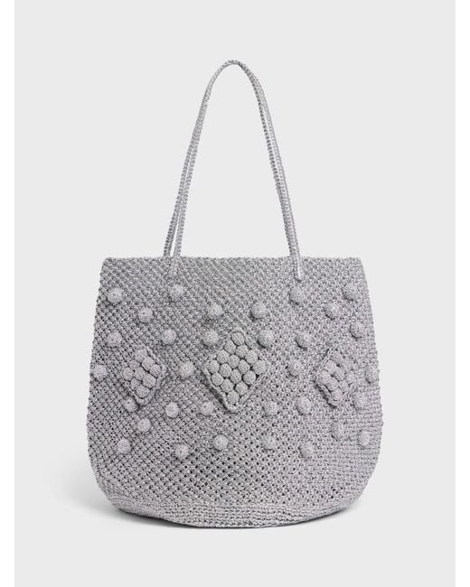 Gerard Darel Gray Lolia Textured Shopper Bag