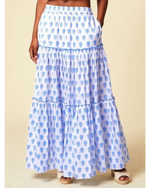 Aspiga Blue Petite Bea Maxi Skirt
