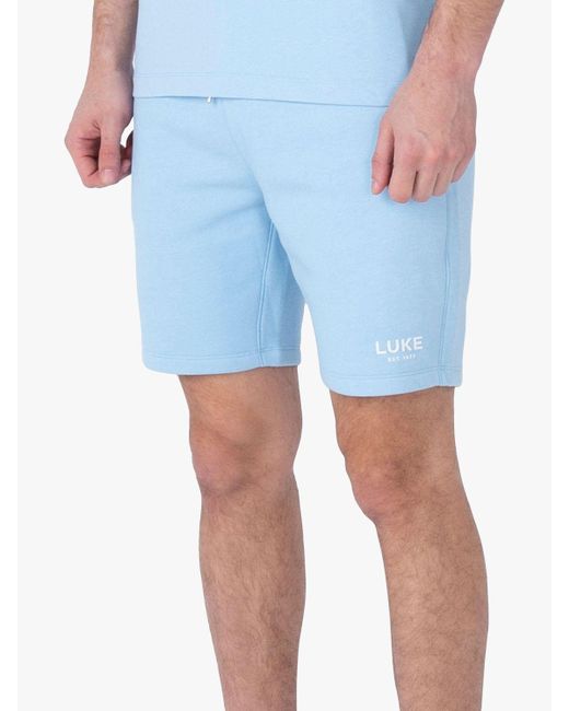 Luke 1977 Blue Staggering Sweat Shorts for men