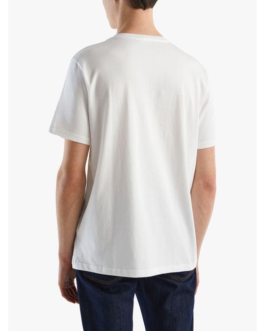 Benetton White Short Sleeve T-shirt for men