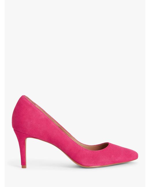 John Lewis Pink Blessing Suede Stiletto Heel Pointed Toe Court Shoes