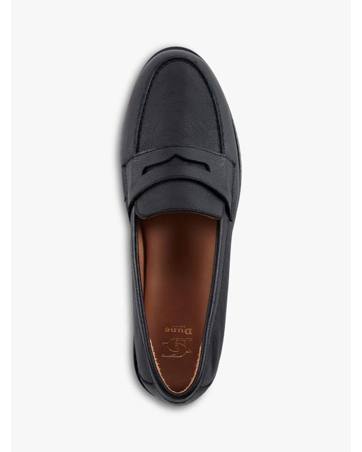 Dune Black Ginelli Leather Penny Loafers
