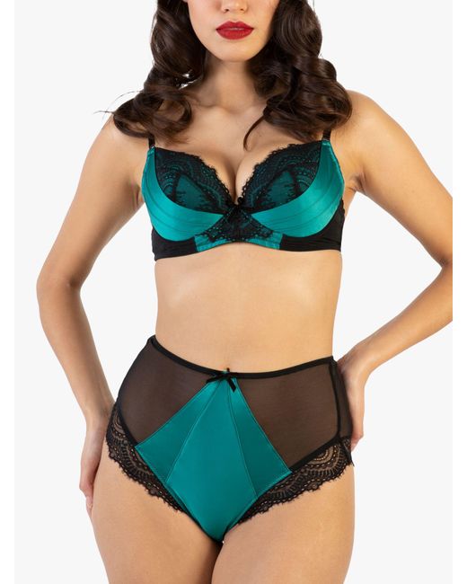 Bettie Page Melda Satin And Lace Bra
