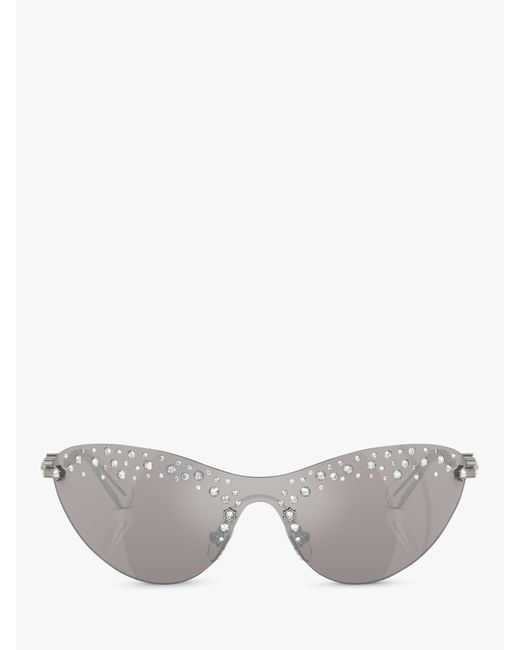 Swarovski Gray Sk7023 Wrap Sunglasses