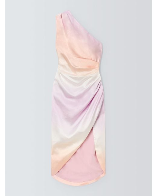 Elliatt Pink Munich Ombre One Shoulder Midi Dress