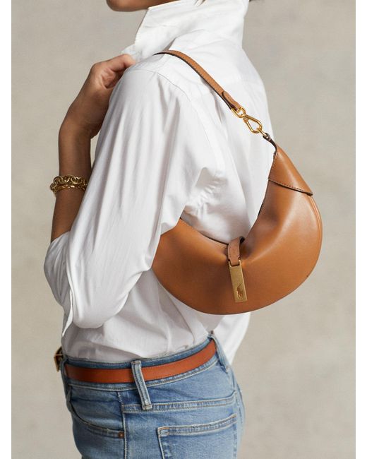 Ralph Lauren White Polo Id Mini Leather Shoulder Bag
