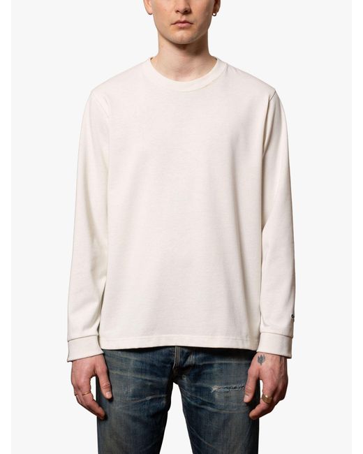 Nudie Jeans White Long Sleeve T-shirt for men