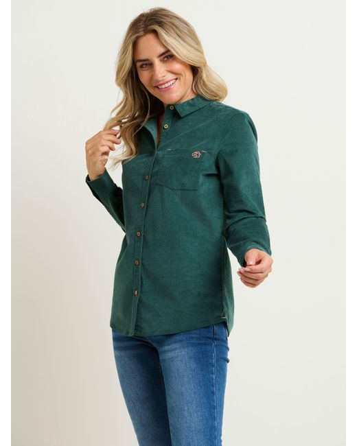Brakeburn Green Archer Cotton Blend Cord Shirt