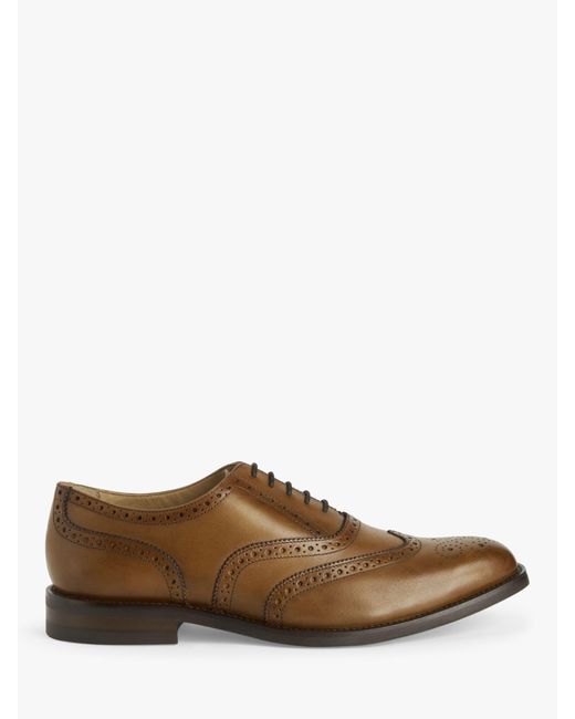 John Lewis Brown Leather Perforated Brogues for men