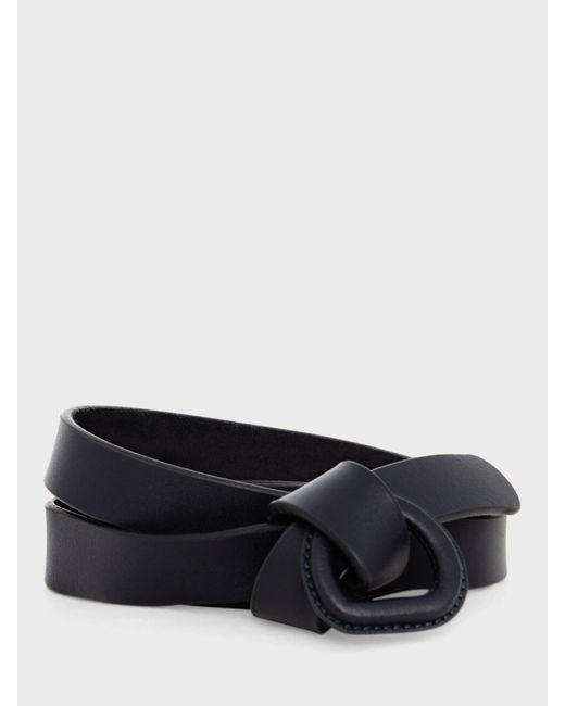 Hobbs Gray Lexi Leather Knotted Belt